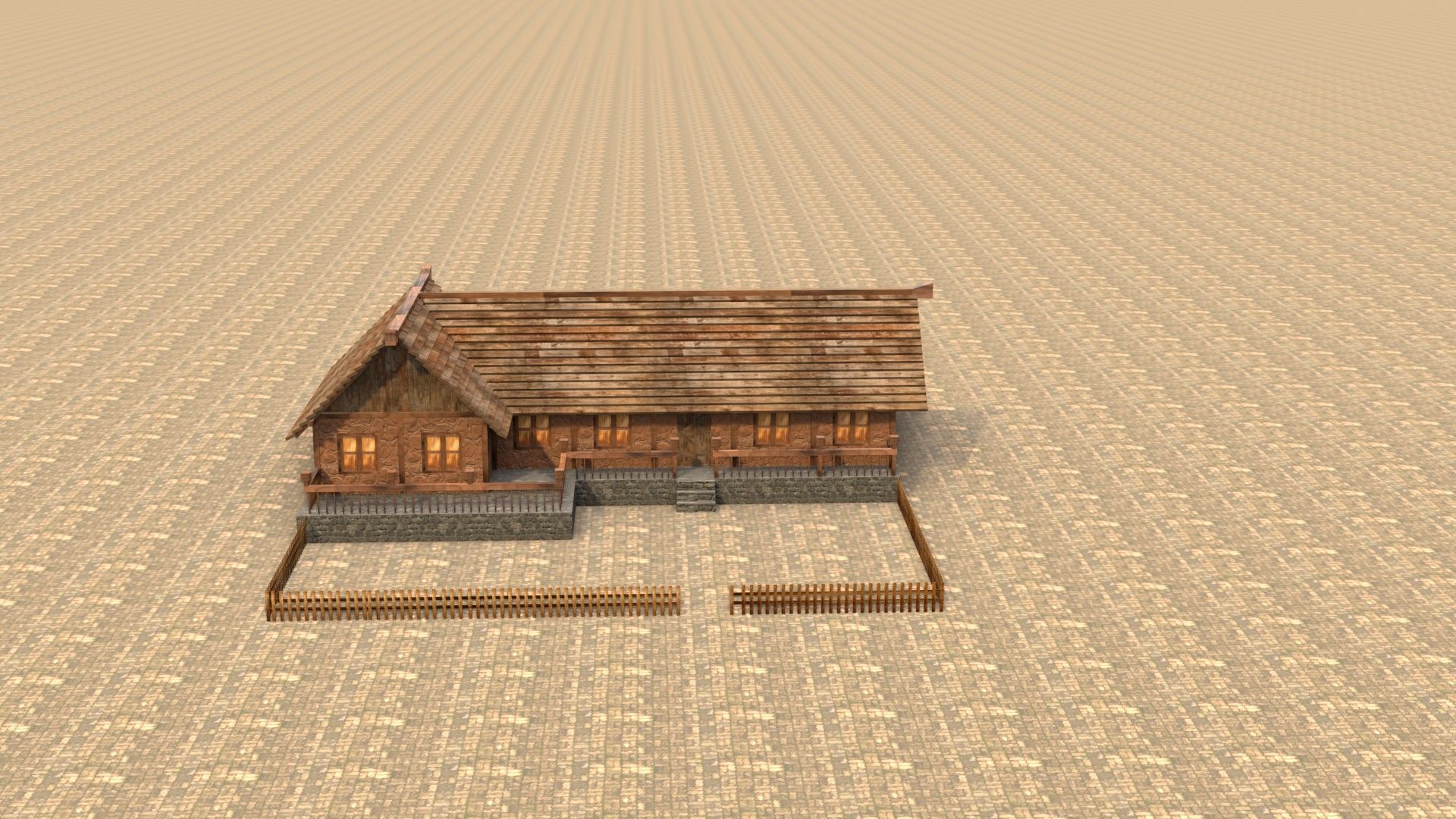 Game-ready medieval stable house Low-poly 3D model_17