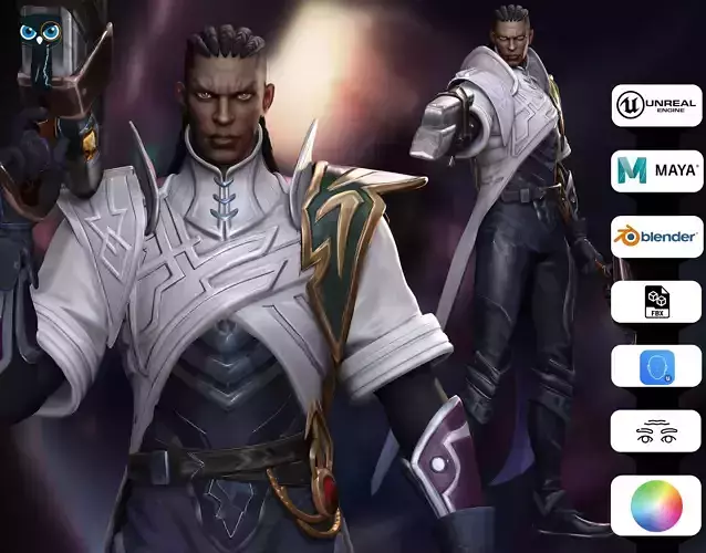 lucian league of legends Low-poly 3D model lucian league of legends Low-poly 3D model