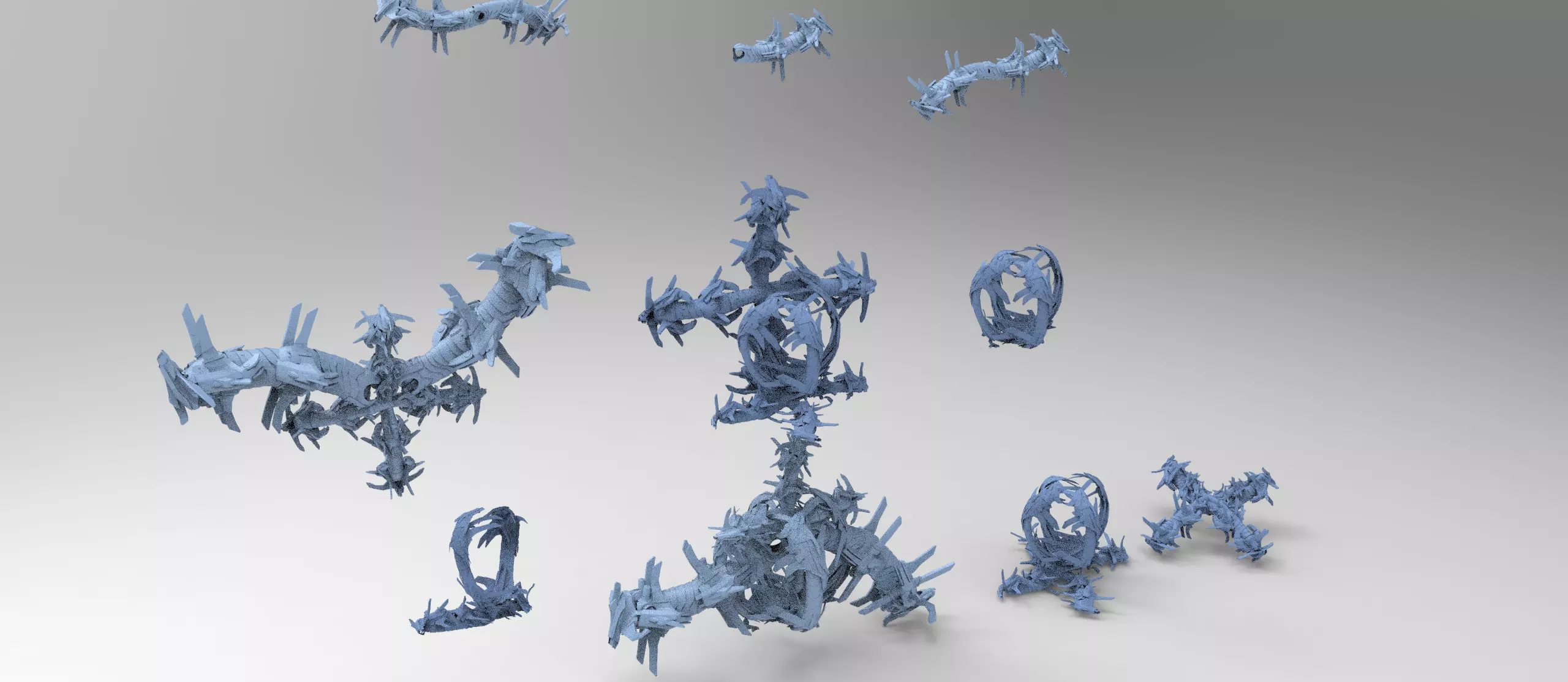 Transformer tail architecture collection 1 Low-poly 3D model_0