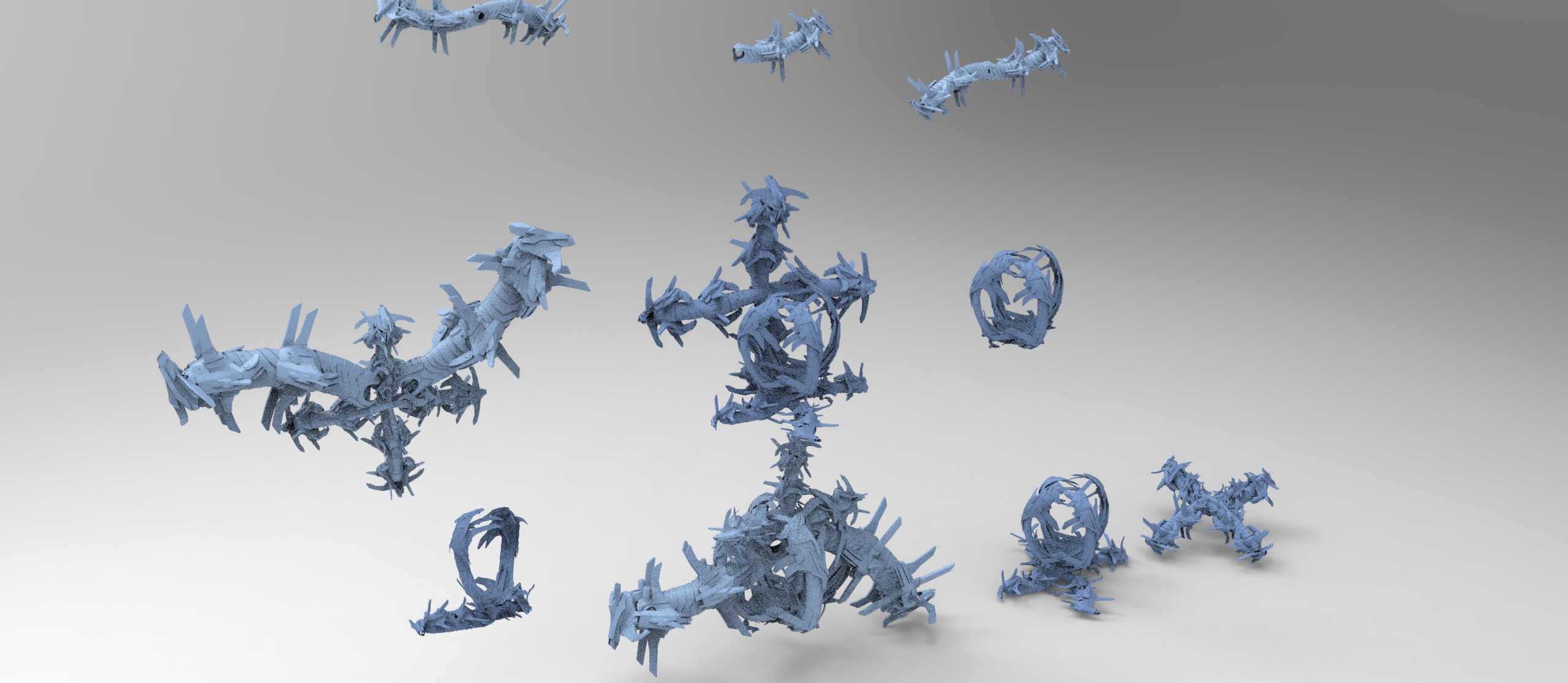 Transformer tail architecture collection 1 Low-poly 3D model_1