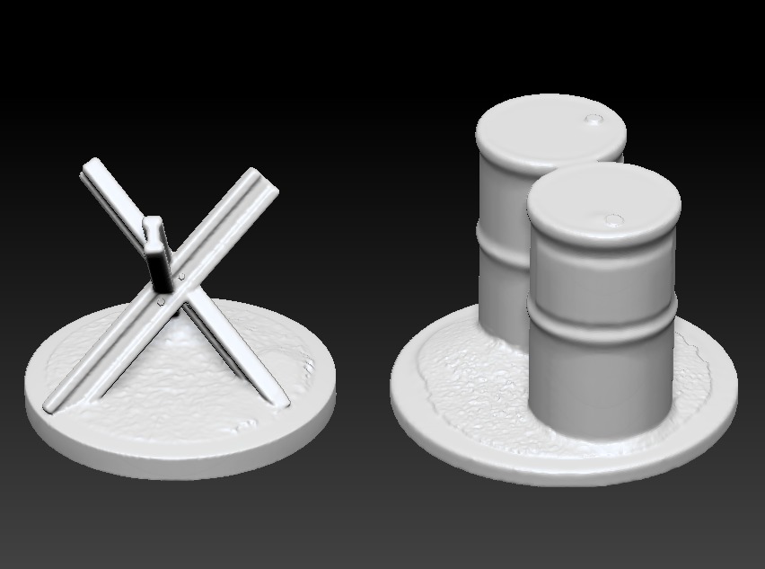 Scatter Terrain Barrels and Hedgehog 3D print model_1