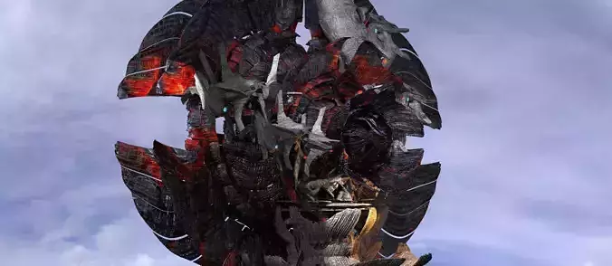 Sci Fi Alien Mountain array satellite grid 3