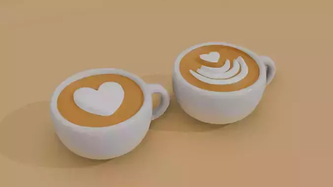 Coffee Mugs Low-poly 3D model