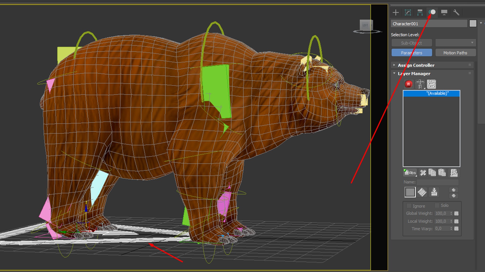 bear  rig  high-poly  textured  3D model_9