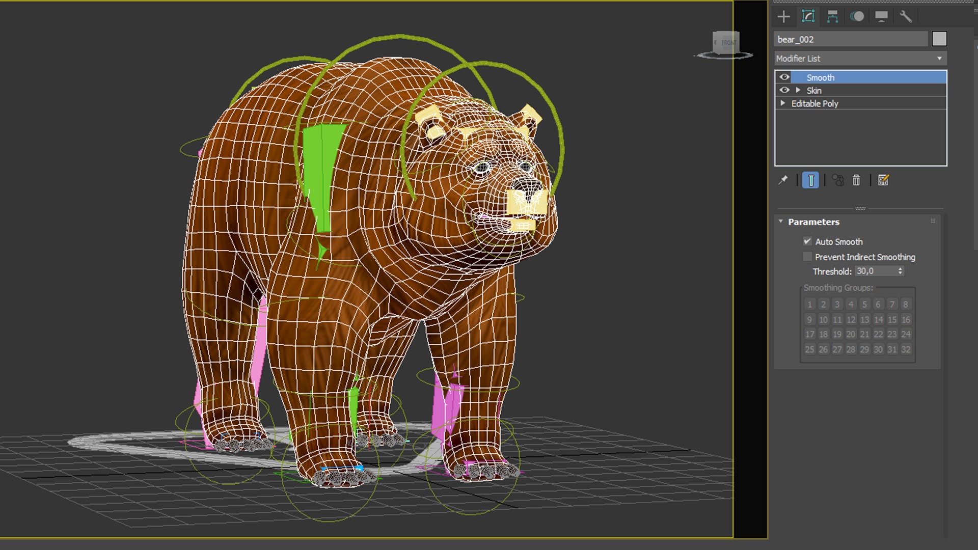 bear  rig  high-poly  textured  3D model_8