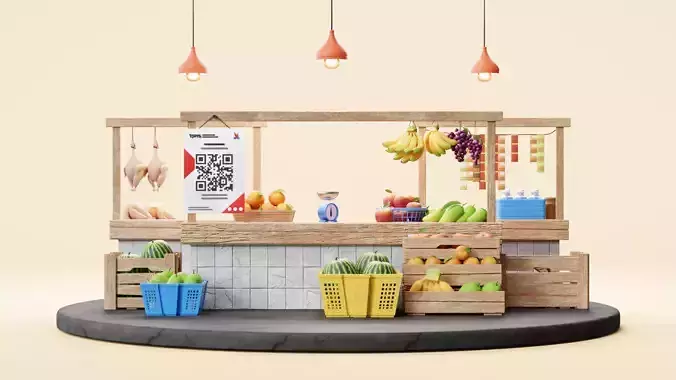 Low Poly Traditional Market