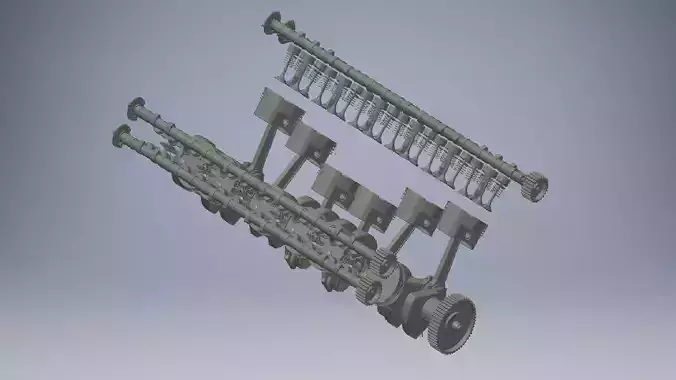 V12 Engine crankshaft 3d model