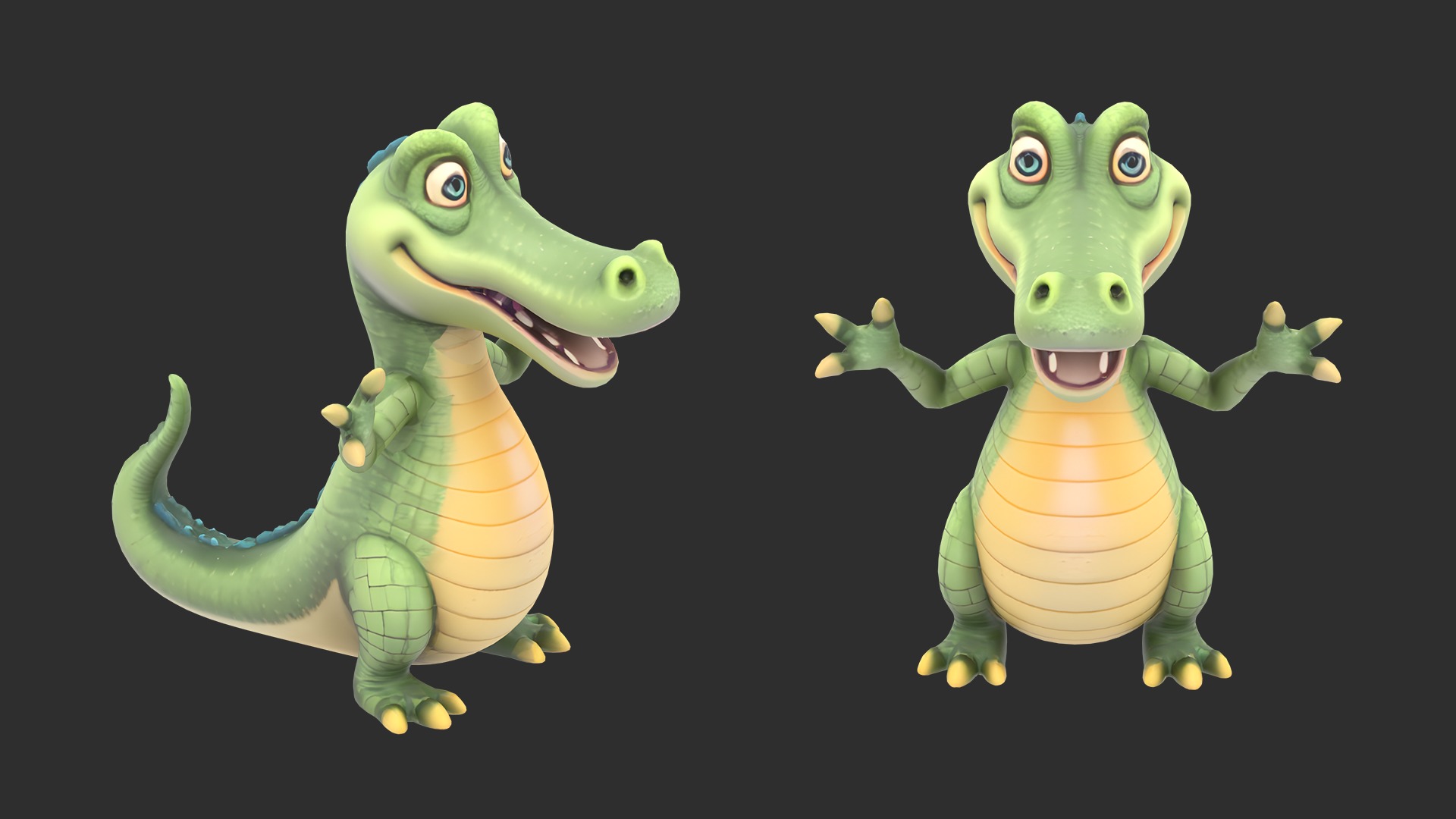 Stylized Animals Pack Rigged Game Animation Ready Low-poly 3D model_8