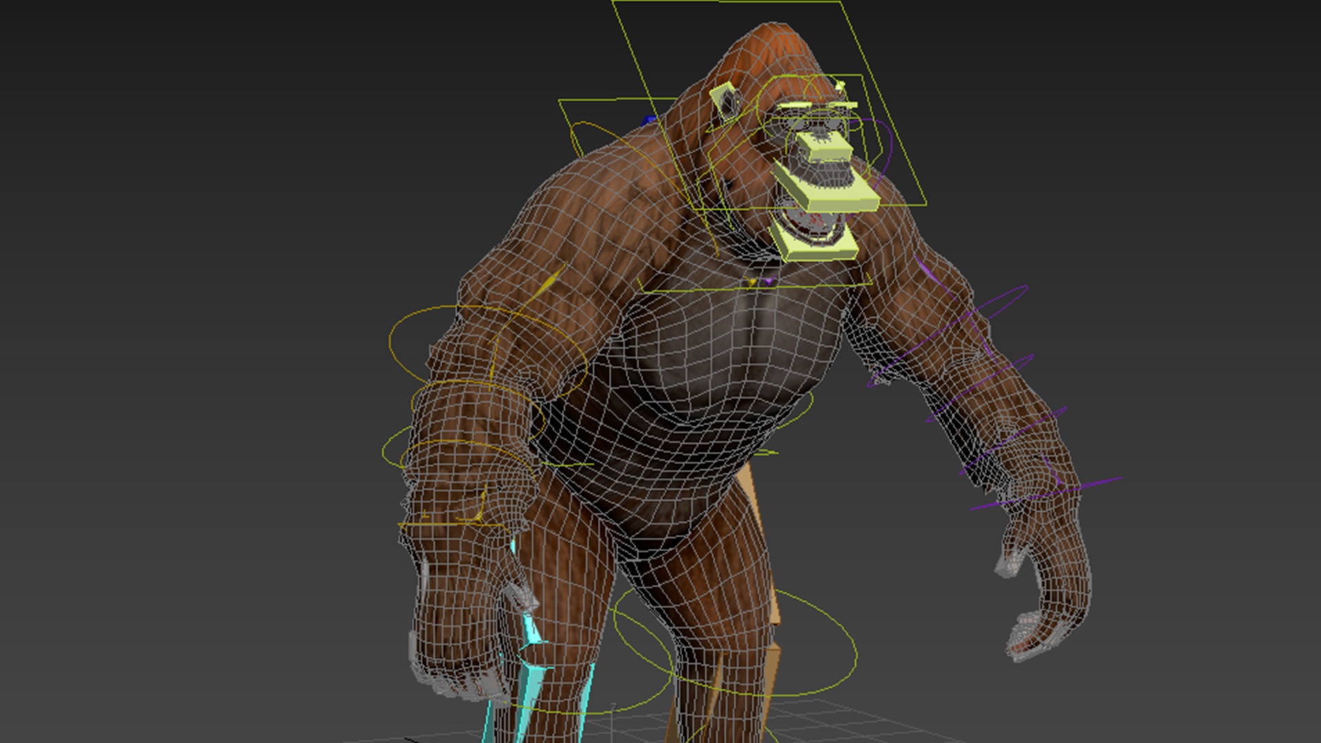 gorilla  rig  high-poly  textured 3D model_8