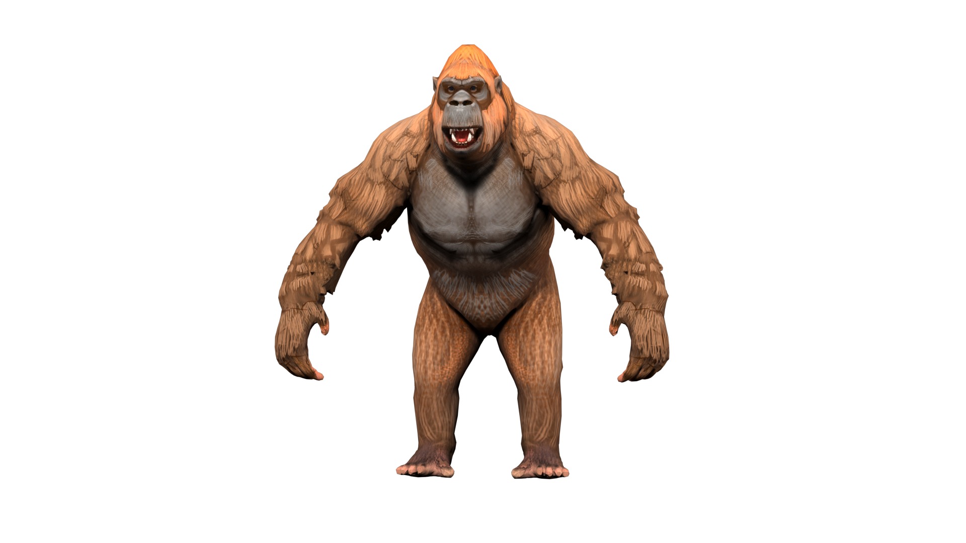 gorilla  rig  high-poly  textured 3D model_3
