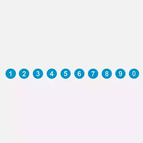 Collection of round numbers blue Low-poly 3D model