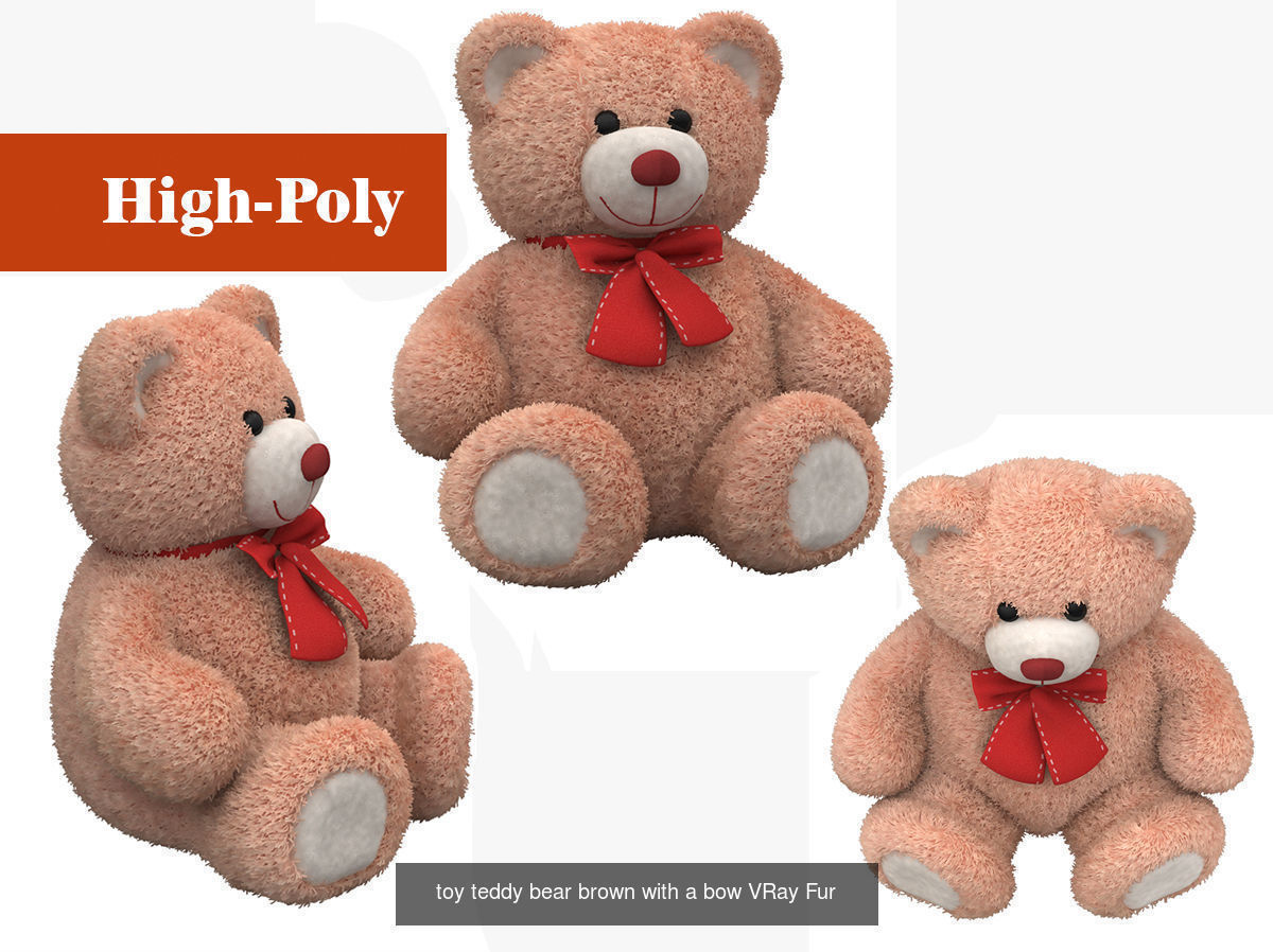 toy teddy bear red heart shaped balloons for valentines day 3D Model Collection_2