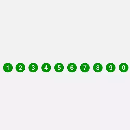 Collection of round numbers green Low-poly 3D model