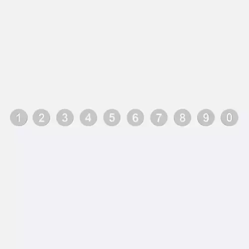 Collection of round numbers white Low-poly 3D model