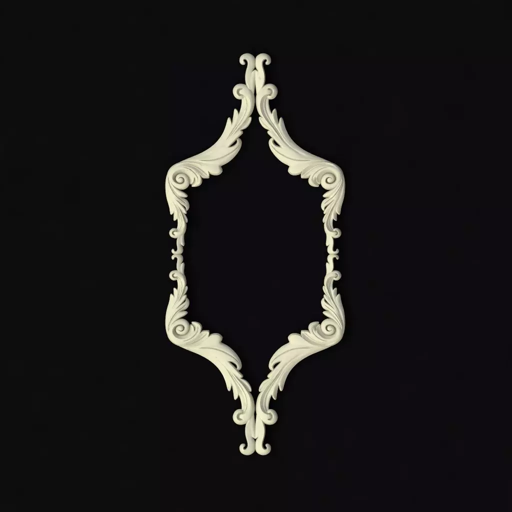 Central decor ornament for furniture 3D model_0