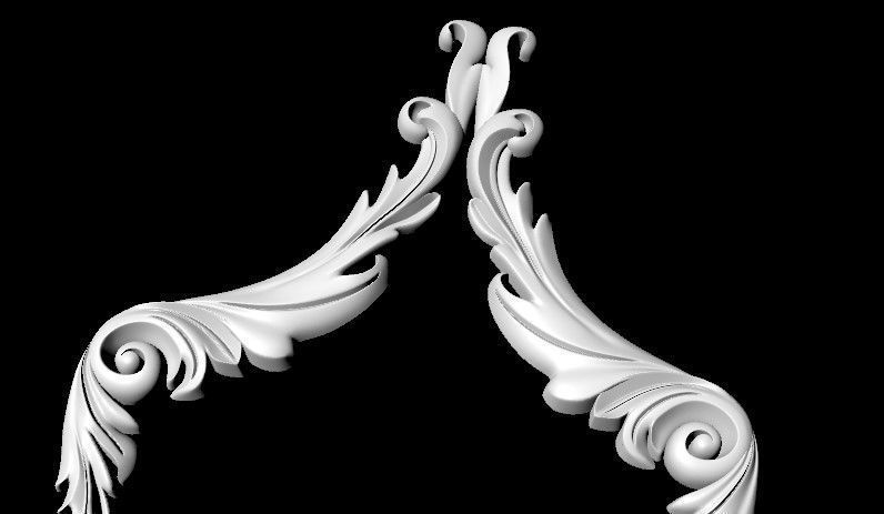 Central decor ornament for furniture 3D model_4