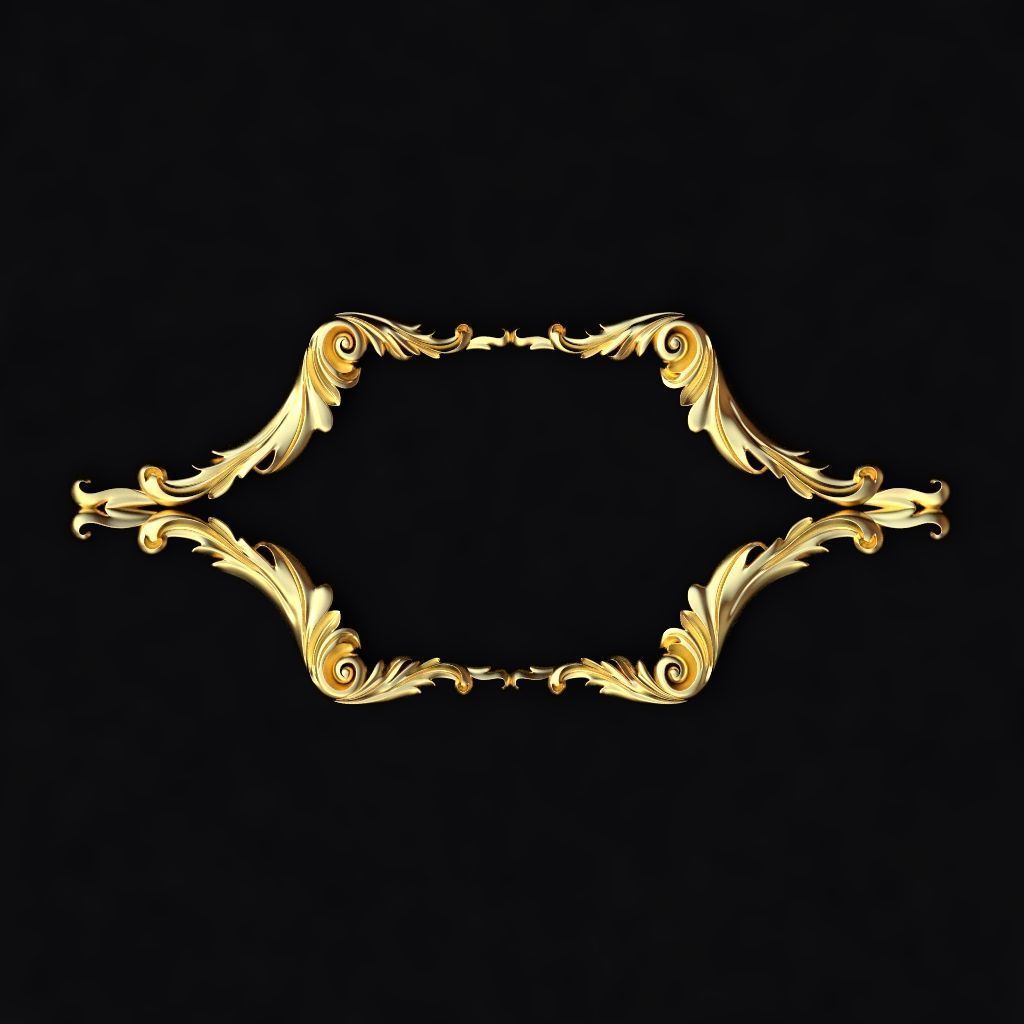 Central decor ornament for furniture 3D model_1