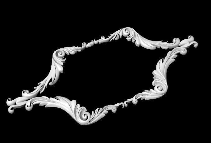 Central decor ornament for furniture 3D model_2