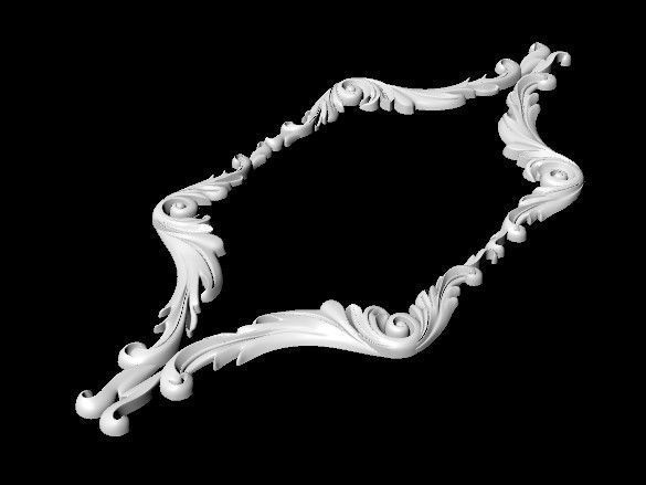 Central decor ornament for furniture 3D model_3