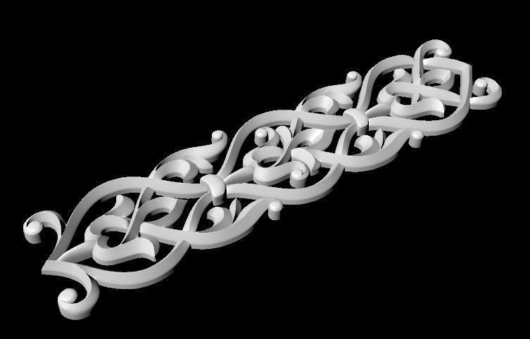 Central decor ornament for furniture 3D model_2