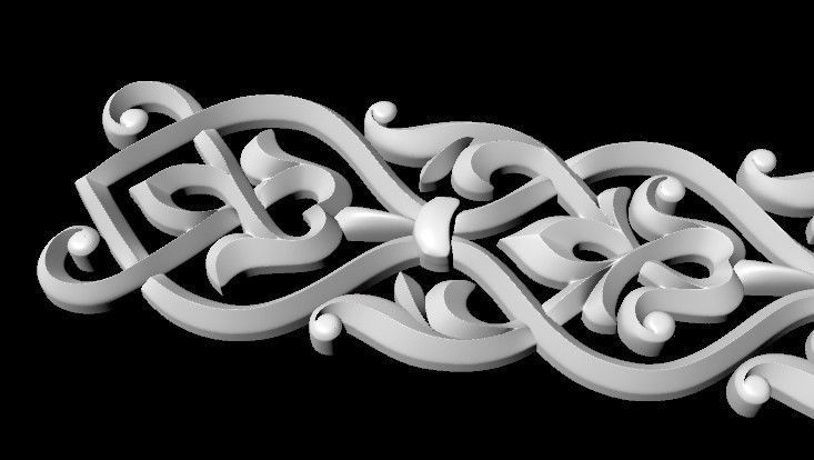 Central decor ornament for furniture 3D model_4