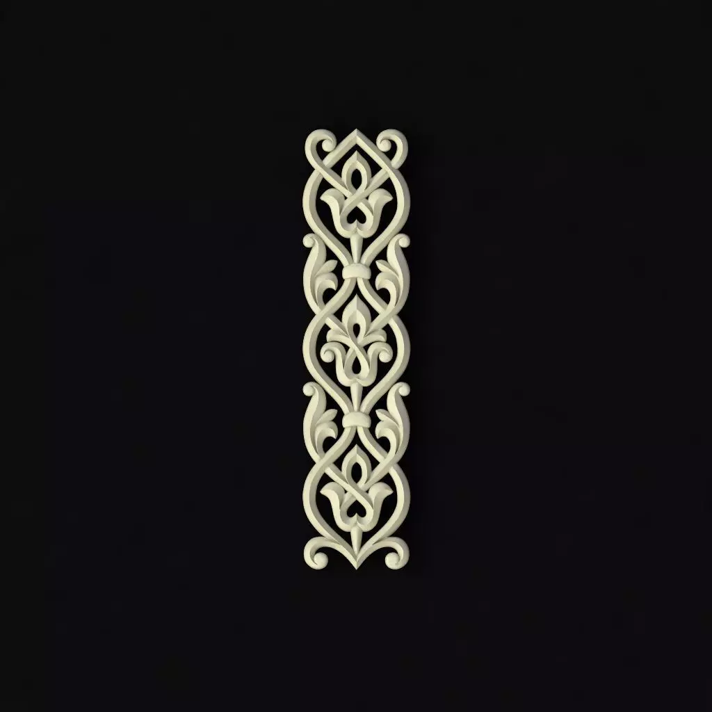 Central decor ornament for furniture 3D model_0