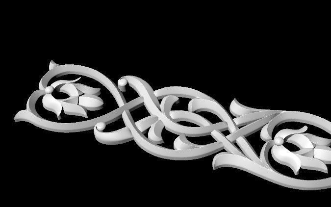 Central decor ornament for furniture 3D model_4