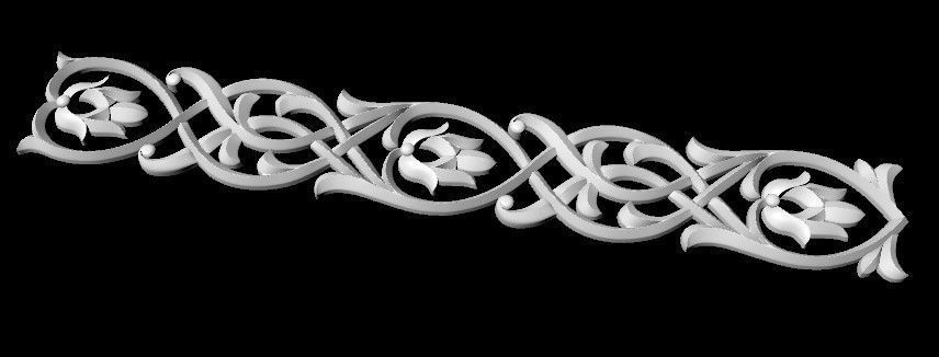 Central decor ornament for furniture 3D model_2