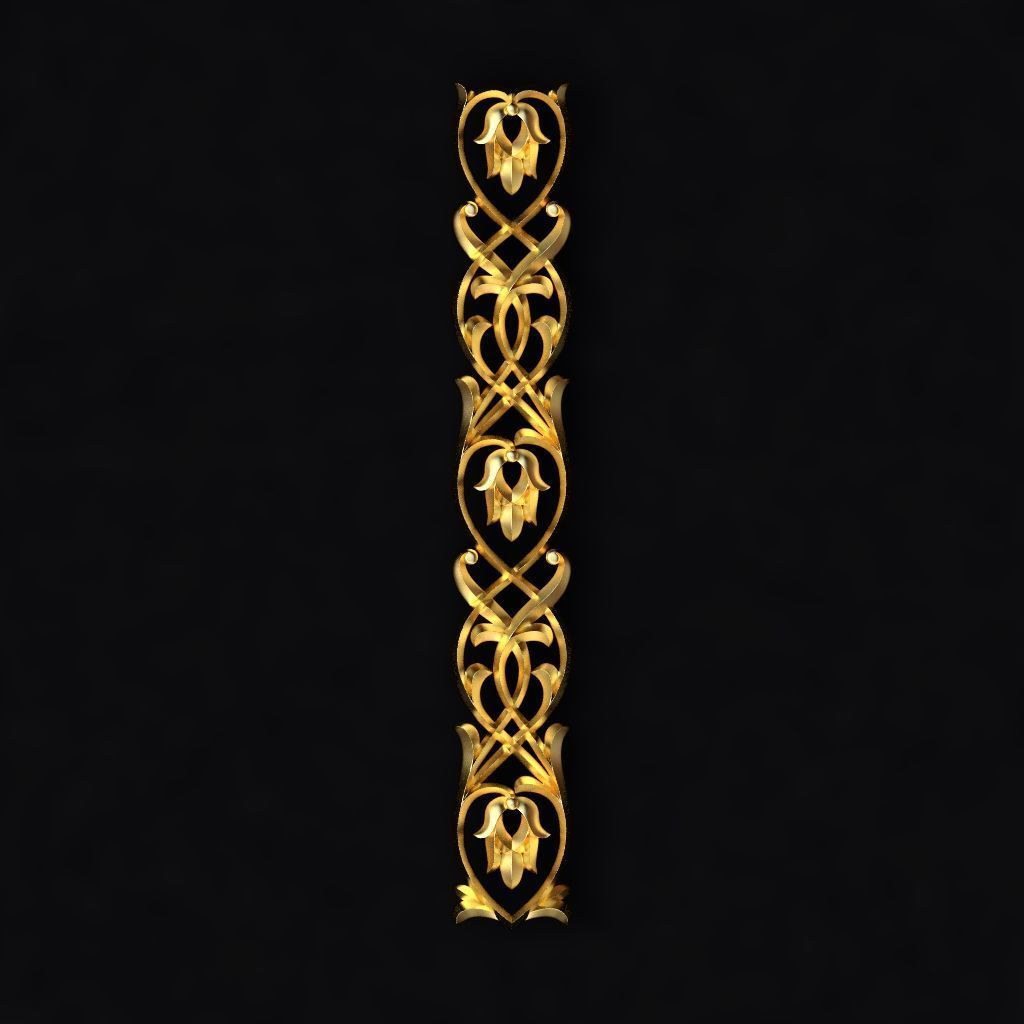 Central decor ornament for furniture 3D model_1