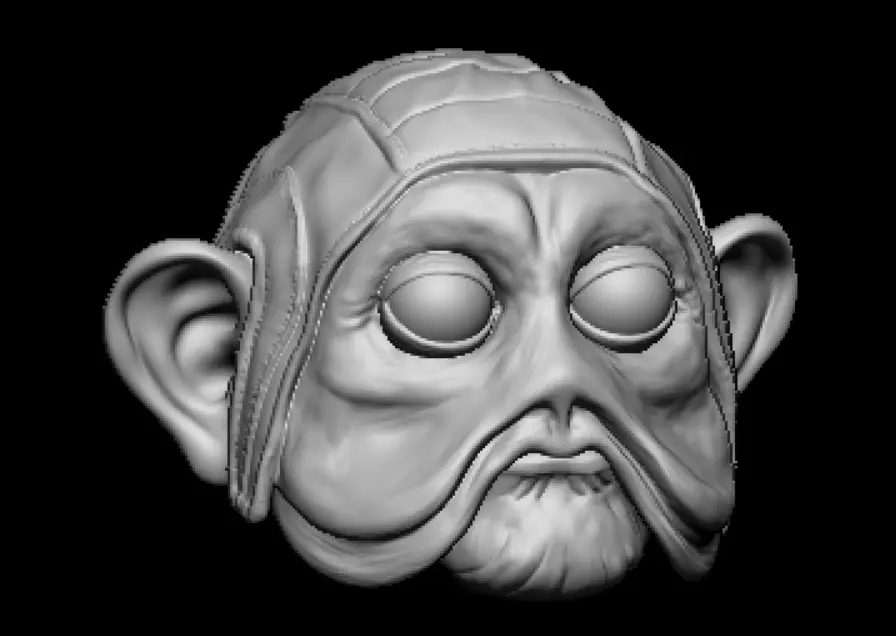 Star wars Head sculpt - Nien Nunb - Custom Action Figure 3D print model
