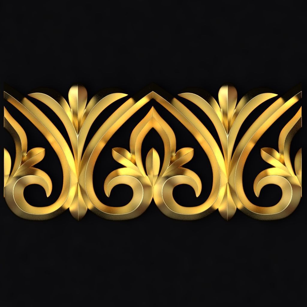 Central decor ornament for furniture 3D model_1