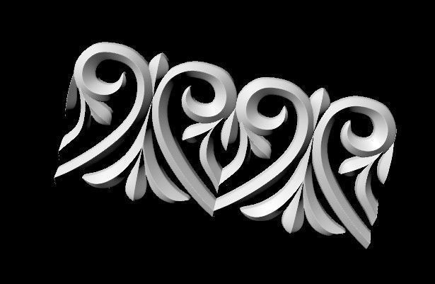 Central decor ornament for furniture 3D model_4