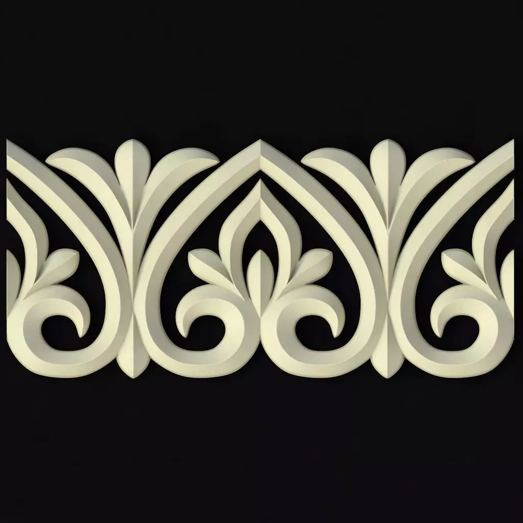 Central decor ornament for furniture 3D model_0