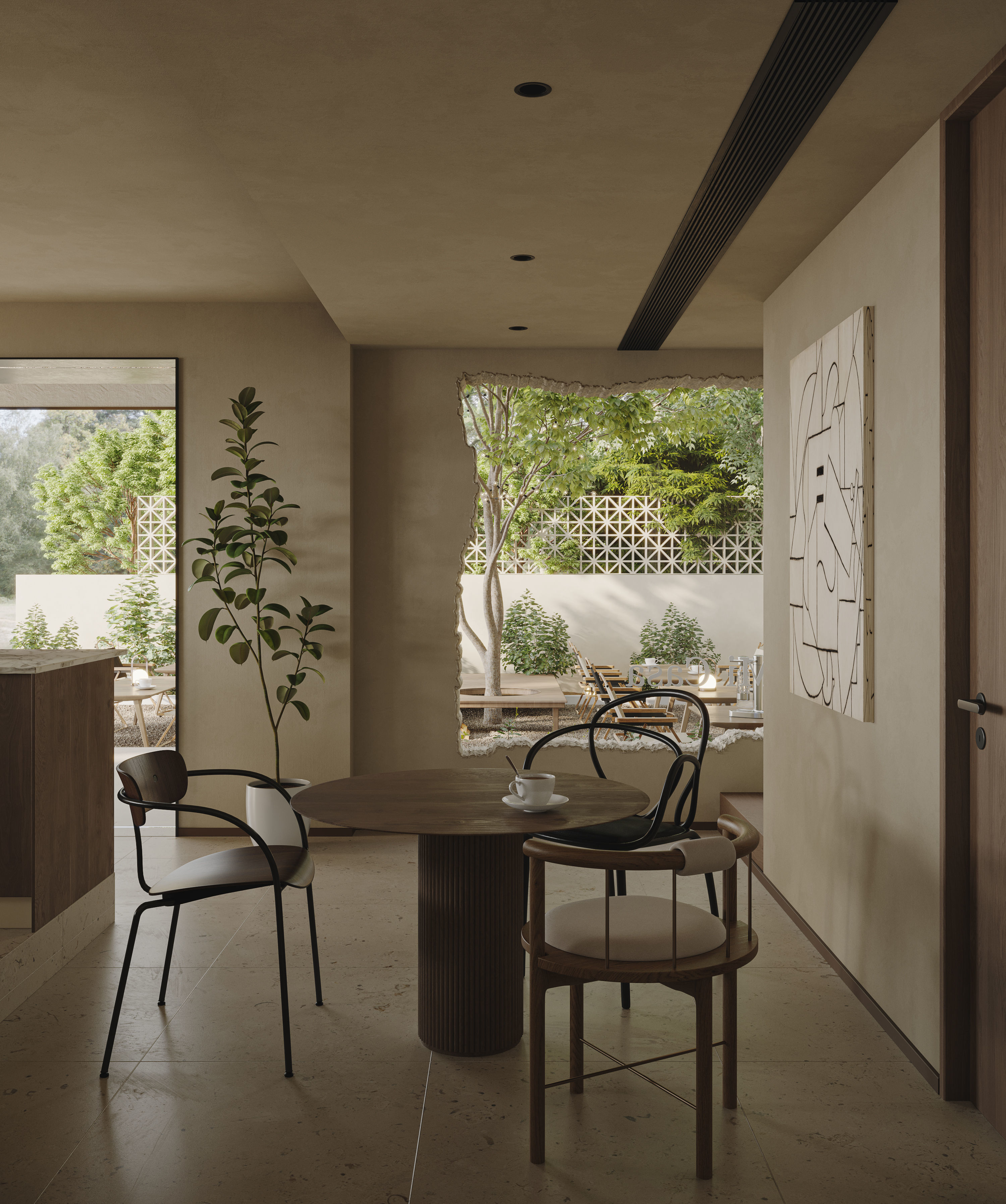 restaurant cafe  interior   3D model_4