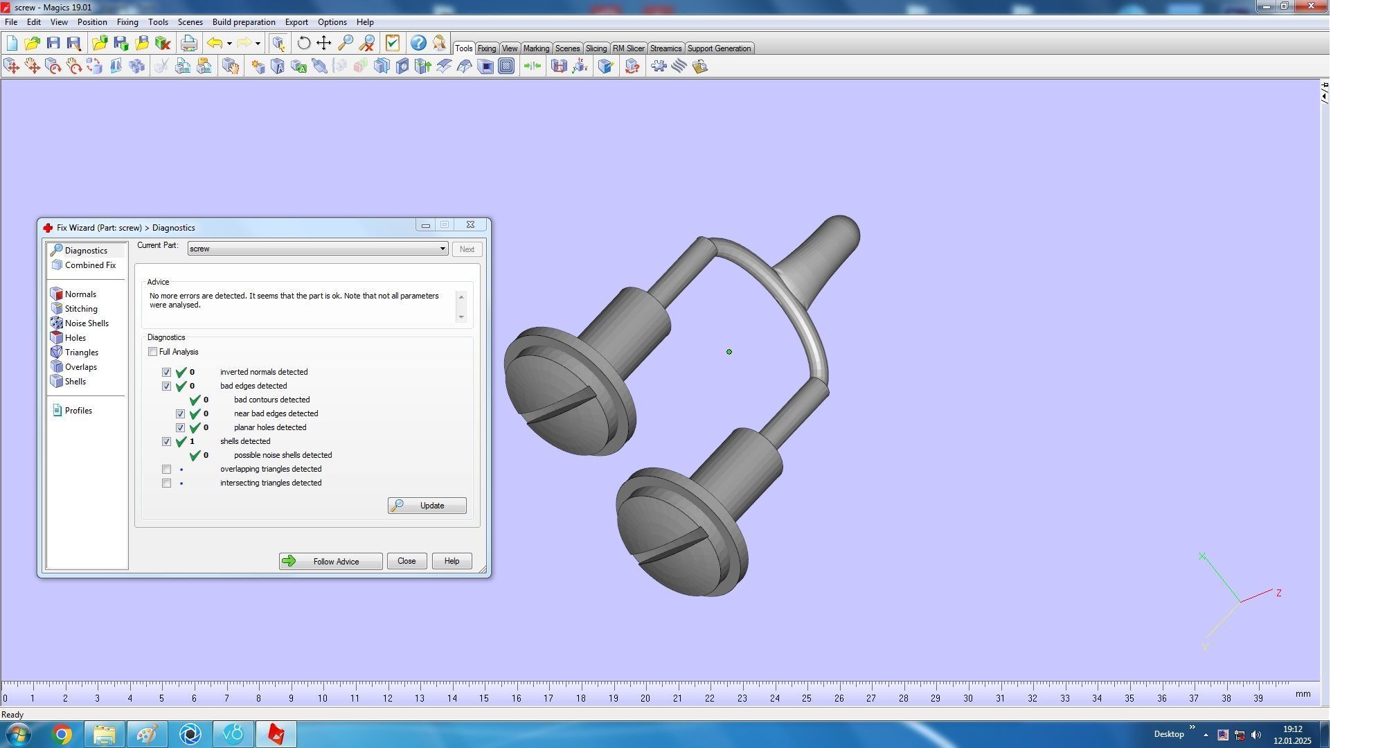 Screw Bracelet 170mm 3D print model_18