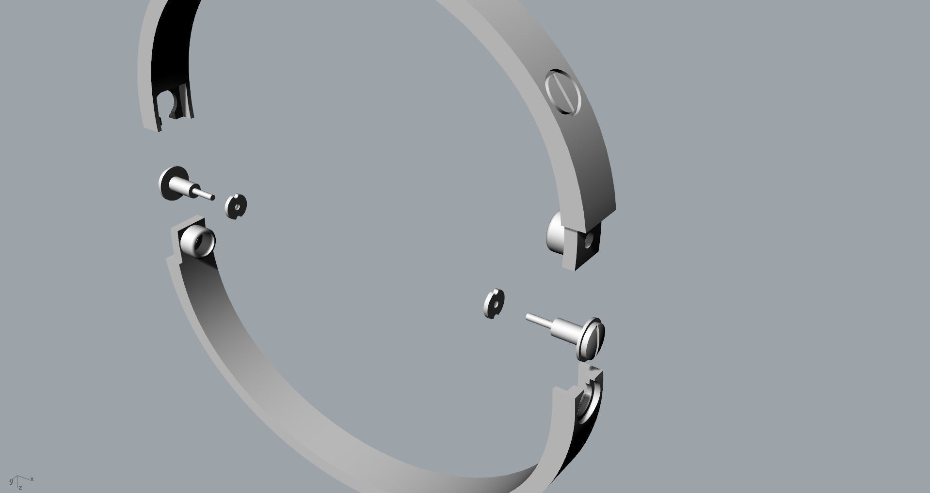 Screw Bracelet 170mm 3D print model_9