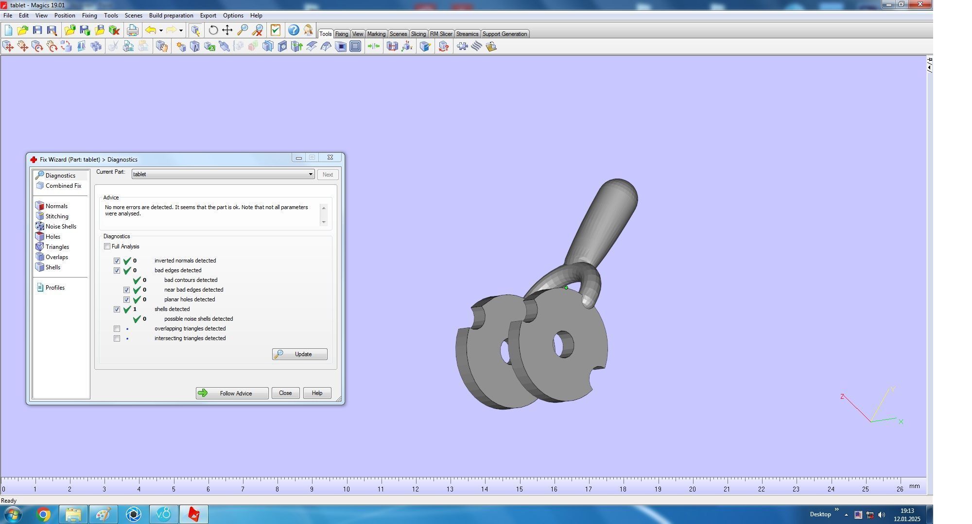 Screw Bracelet 170mm 3D print model_16