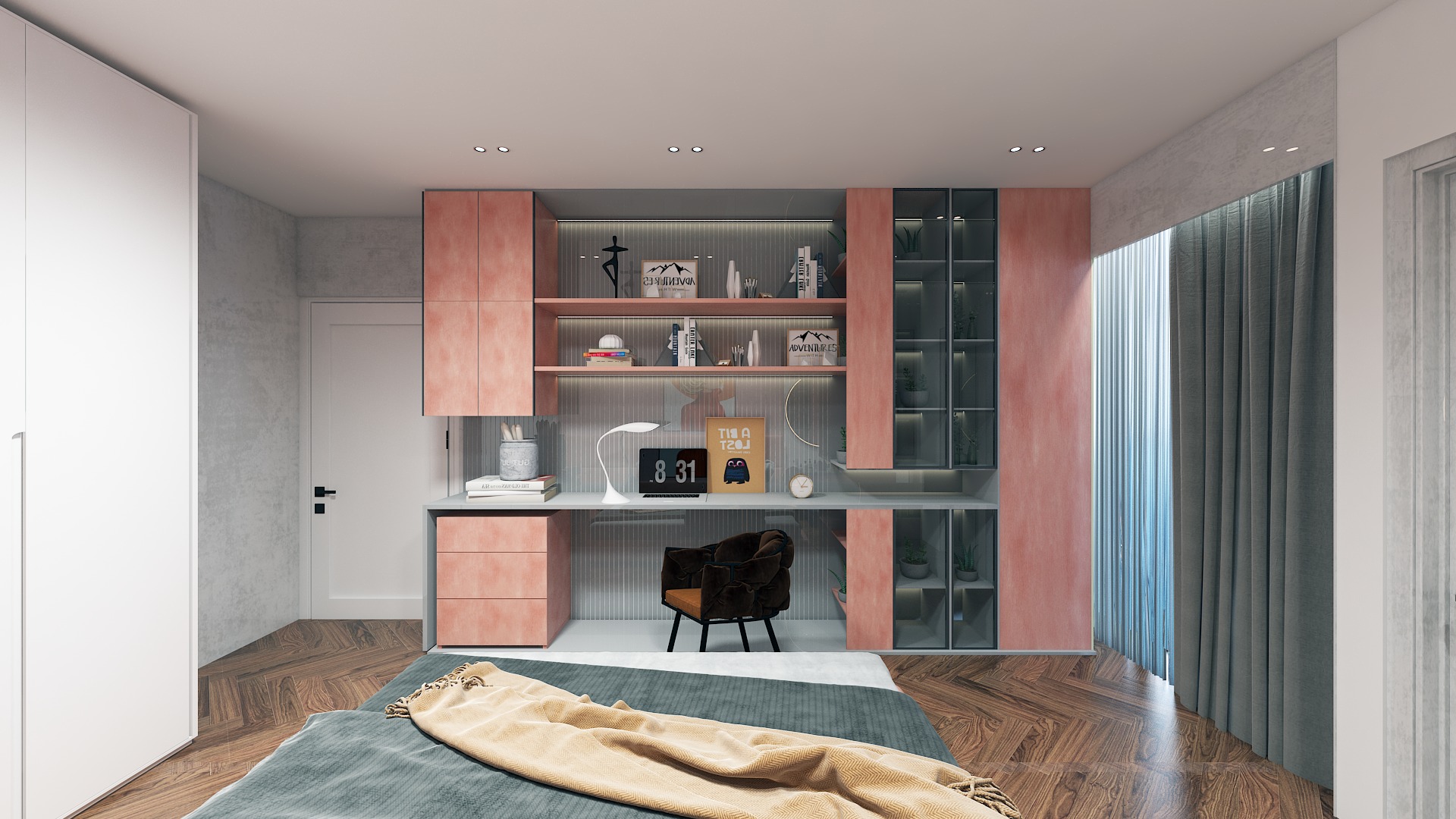 Modern Girls Bedroom 3D Model  3ds Max  VRay Render Ready Low-poly 3D model_2