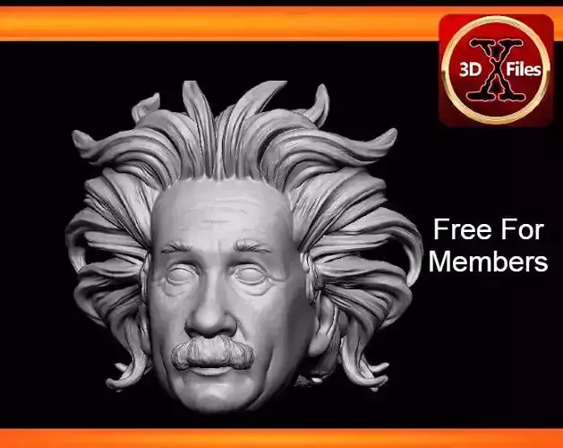 Albert Einstein Head Sculpt - Custom Action Figure head 3D print model