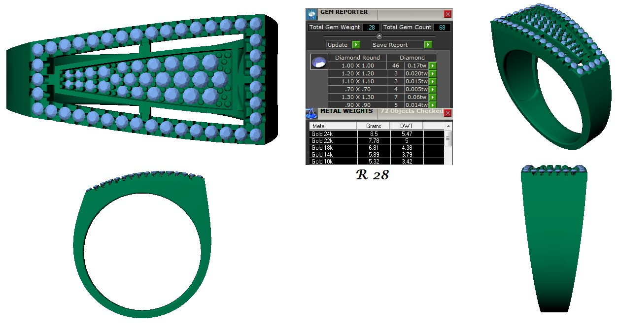 Jewelry 3D Models with render and 3dm  stl -R-28 3D print model_3