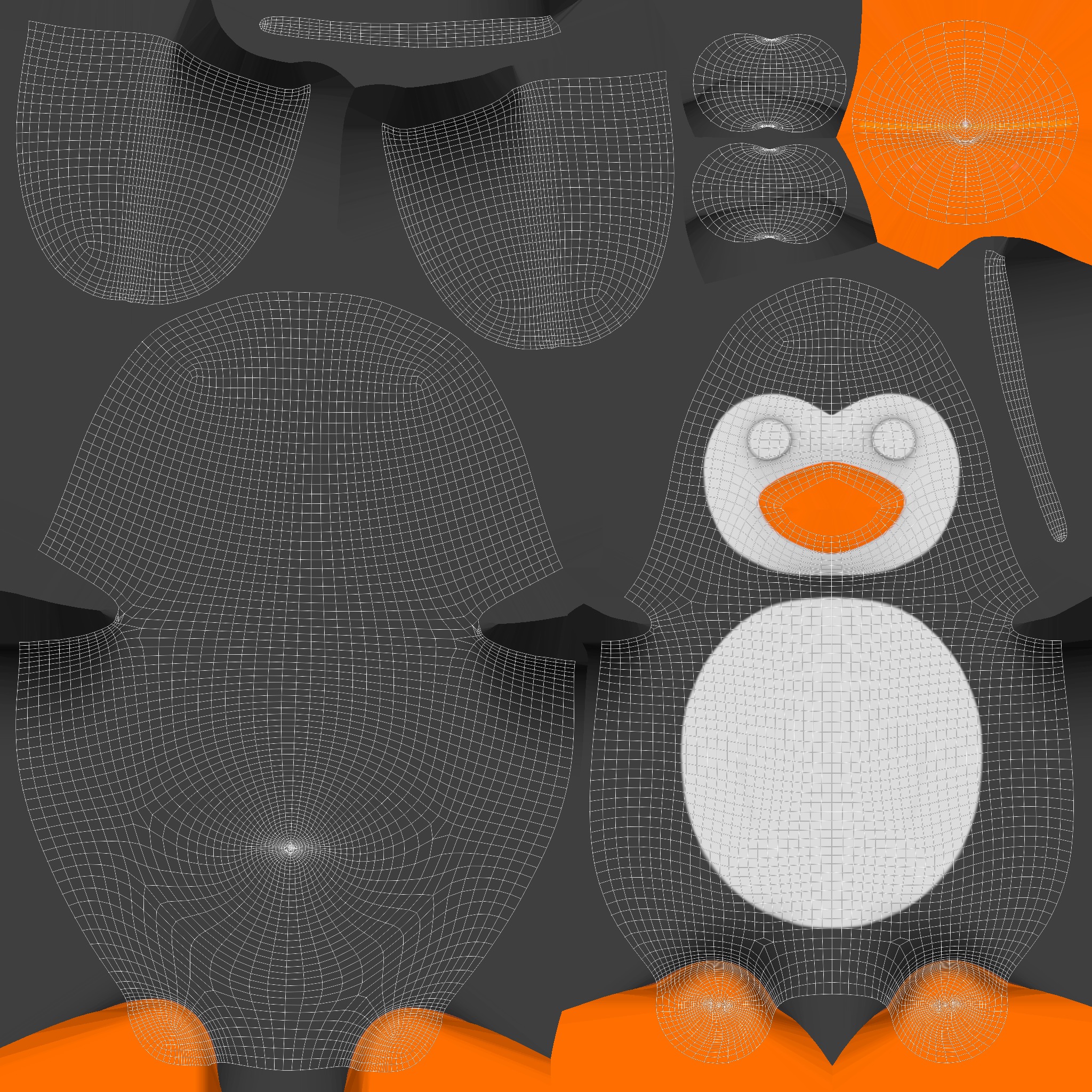 Cartoon Penguin v004 Low-poly 3D model_16