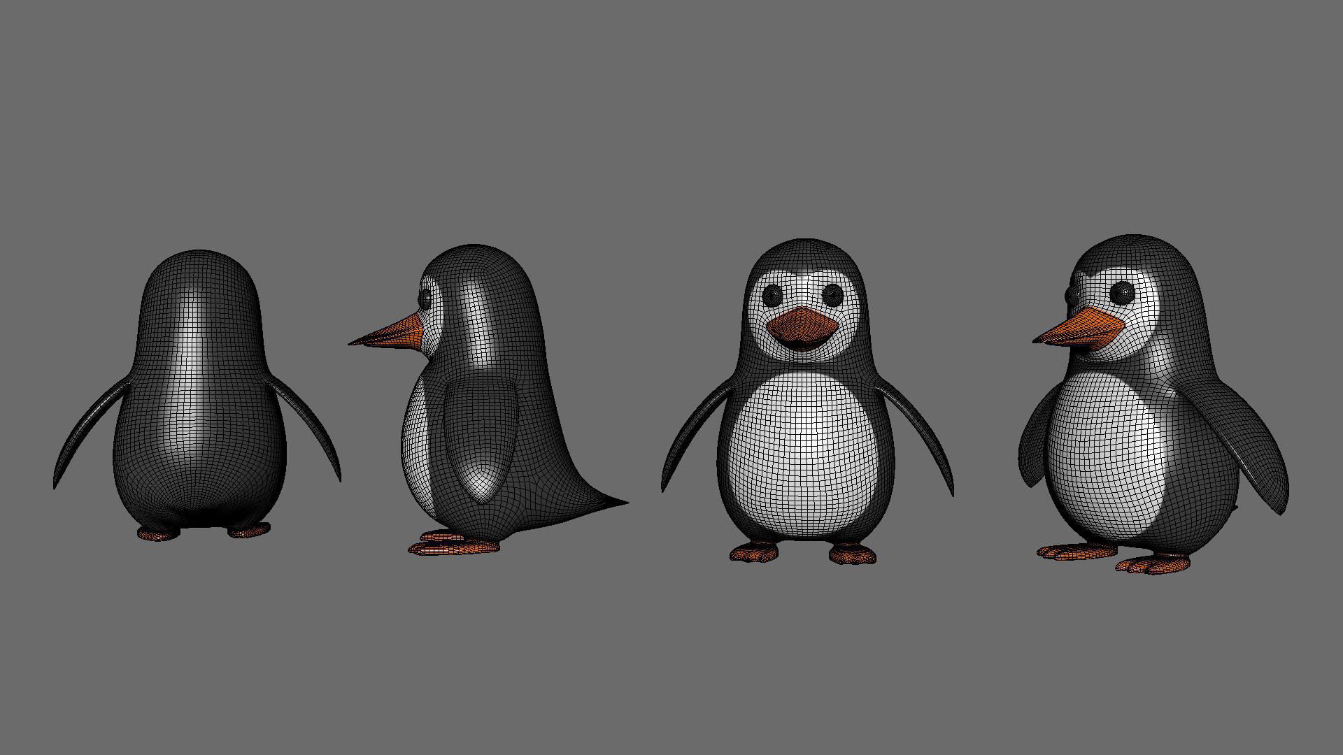 Cartoon Penguin v004 Low-poly 3D model_18