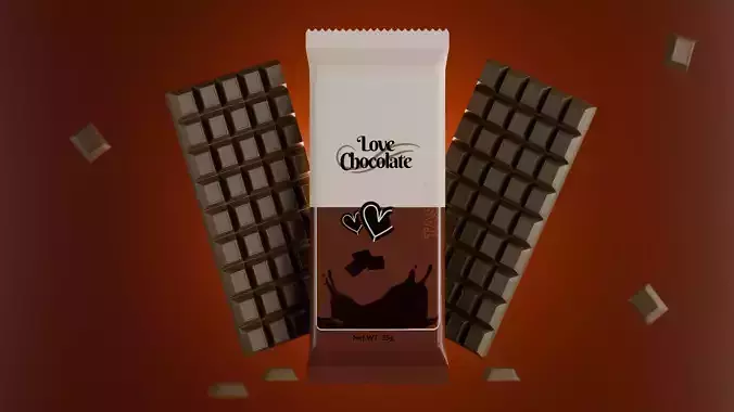 High-Quality Chocolate Bar 3D Model 3D model