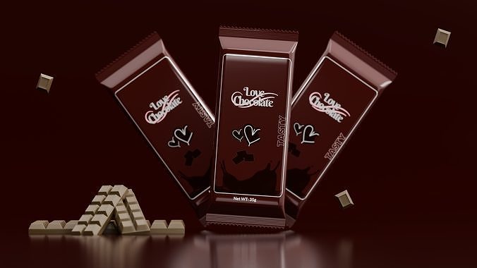 High-Quality Chocolate Bar 3D Model 3D model 3