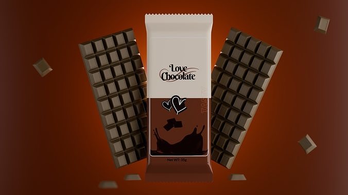 High-Quality Chocolate Bar 3D Model 3D model 4