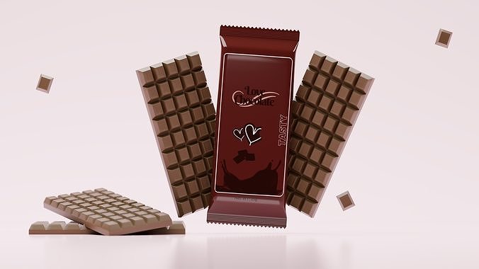 High-Quality Chocolate Bar 3D Model 3D model 2