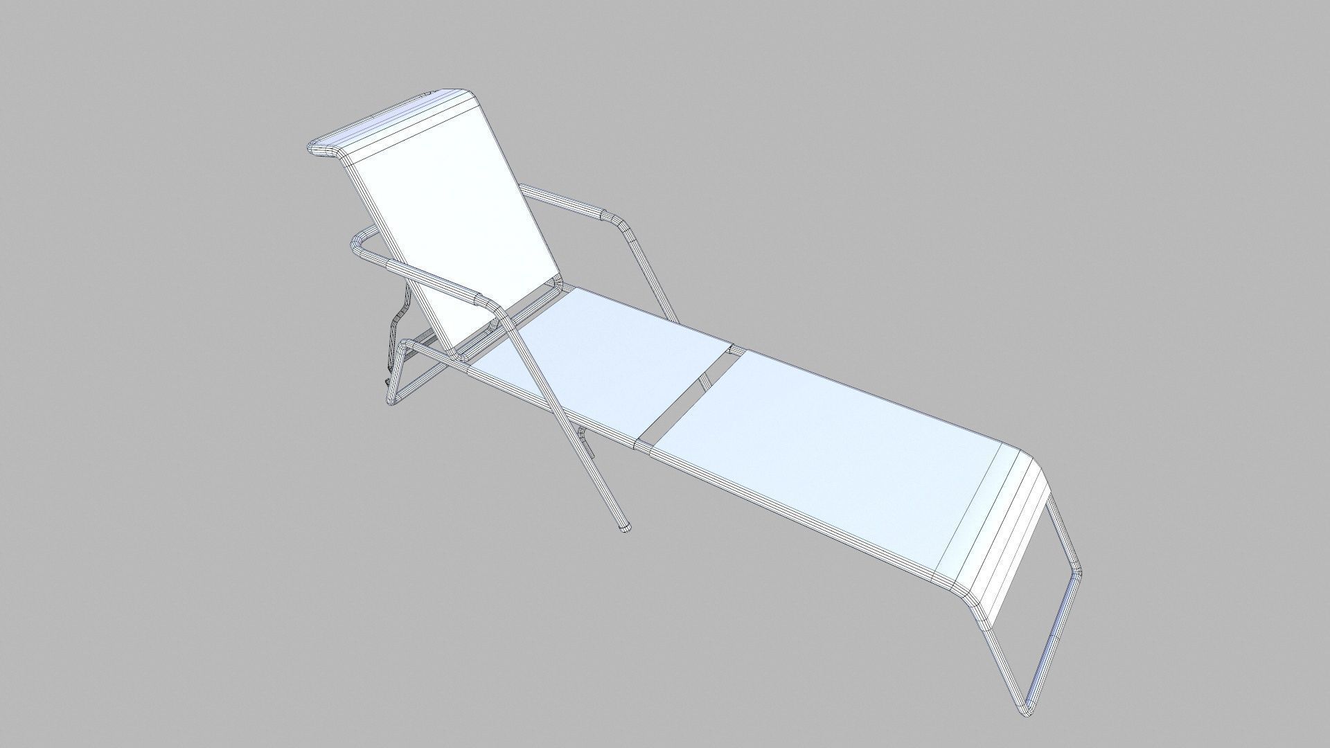 Beach Chair Low-poly 3D model_10