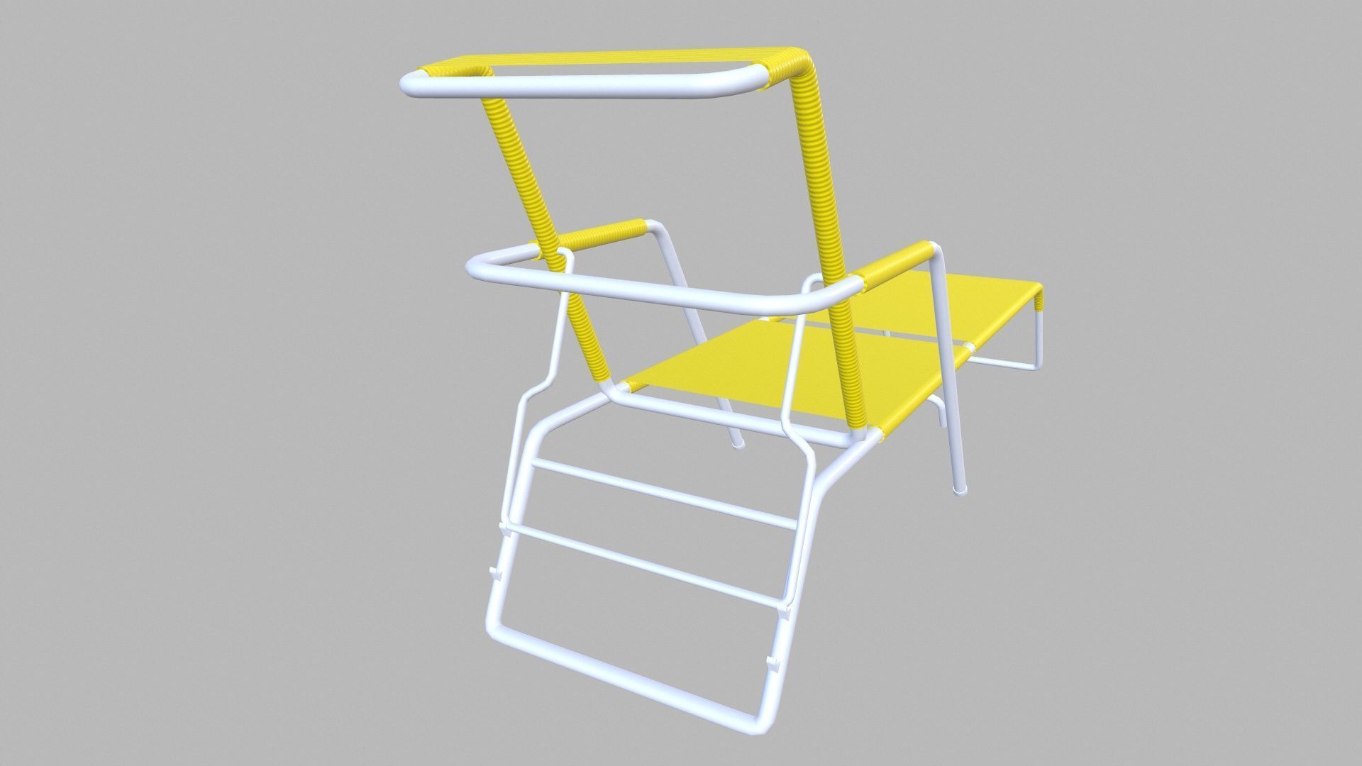 Beach Chair Low-poly 3D model_6