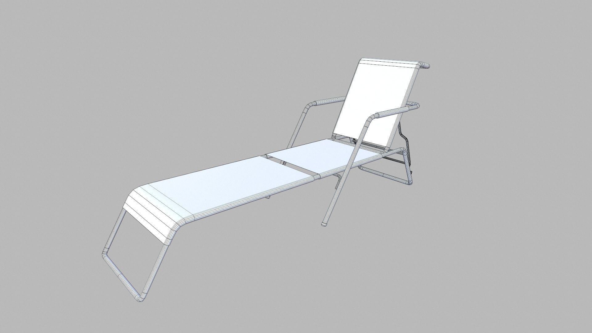 Beach Chair Low-poly 3D model_15