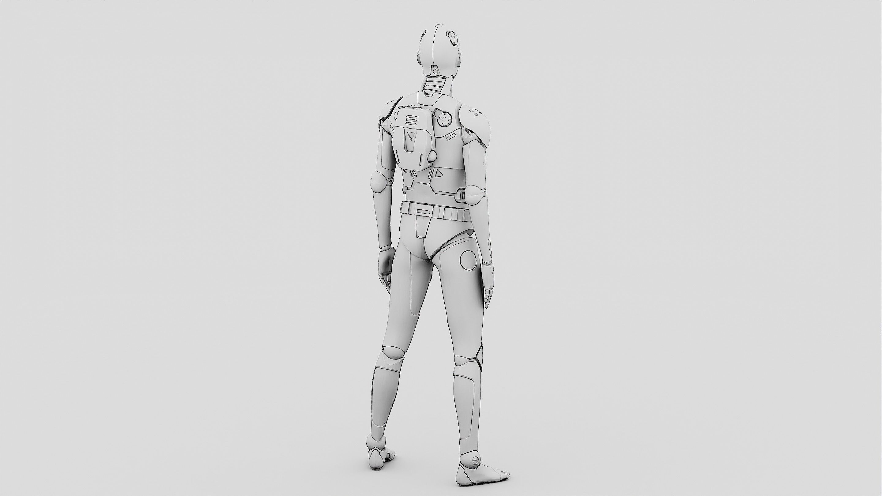 HUMANOID ORPHEUS-H  Rigged for Unreal Engine - Unity - MIXAMO  3D model_33